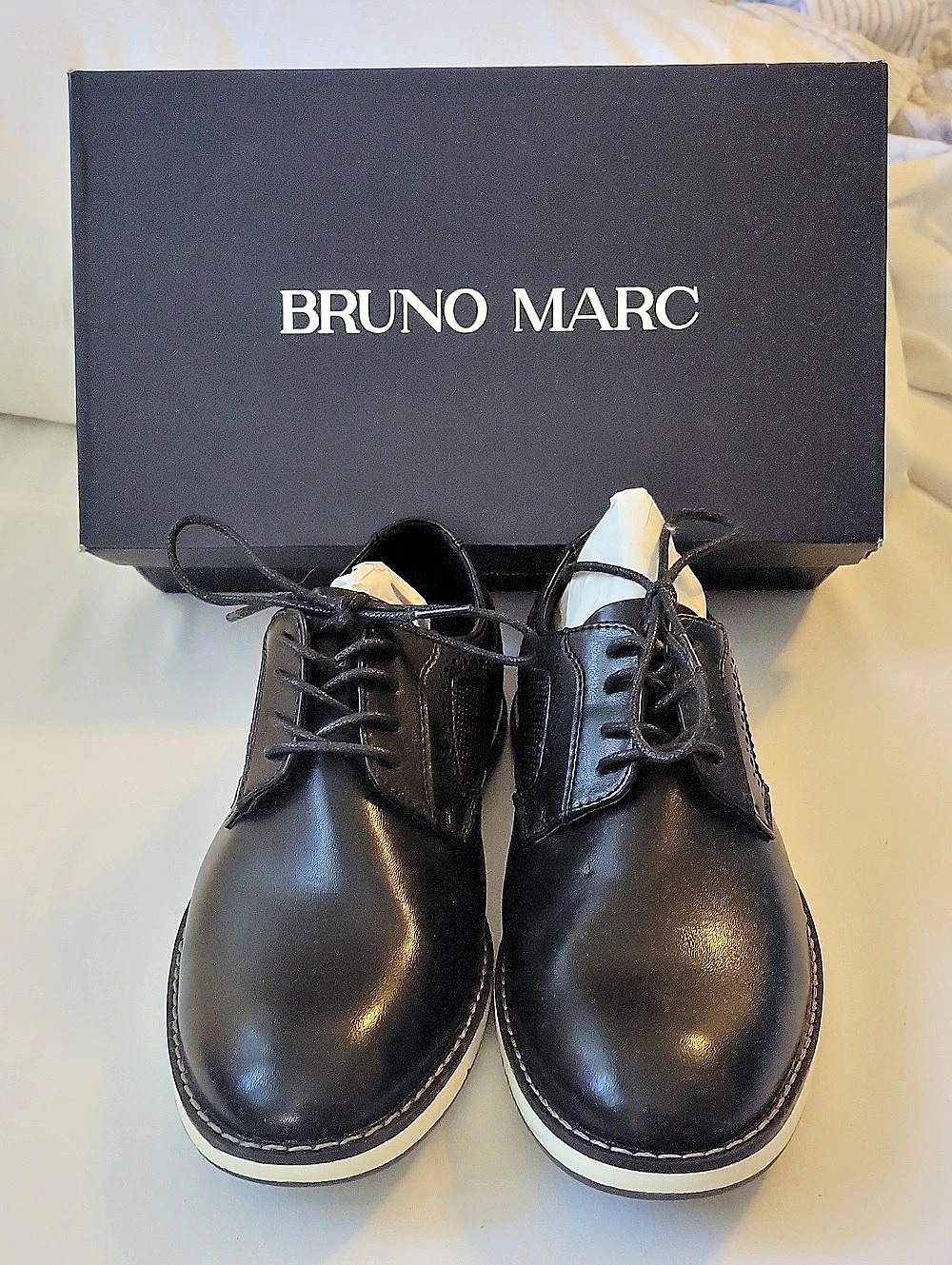 Bruno Marc Men's Wingtip Brogue Oxford Dress Sneakers Black Lace-Up
